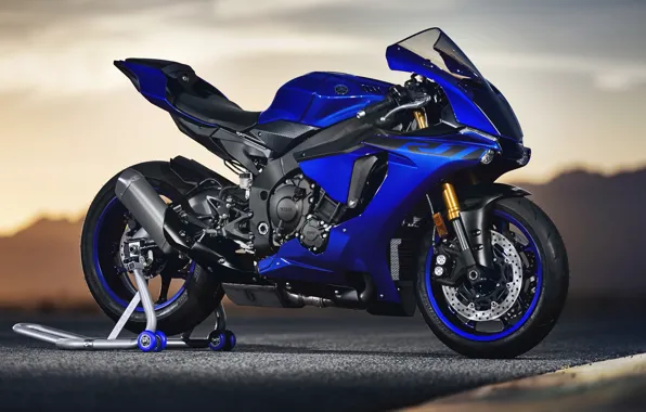 Picture yamaha, bike, blue, supersport, yzf-r1