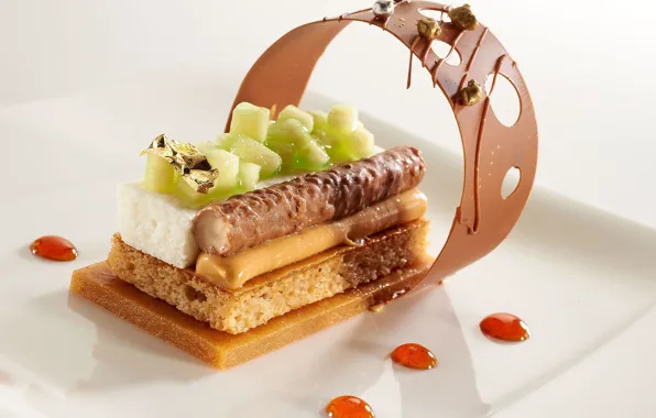 Picture gold, chocolate, cake, caramel