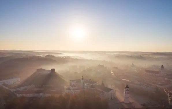 Fog, Lithuania, Vilnius