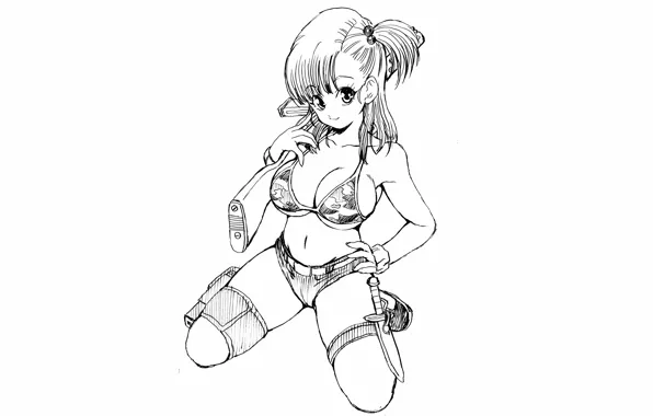 Girl, gun, sexy, cleavage, shorts, legs, boobs, anime