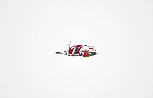 Picture red, sound, car, tuning, vector, bmw, art