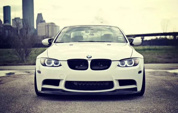 BMW, White, BMW, Lights, White, E92, Strasse Wheels, Angel eyes