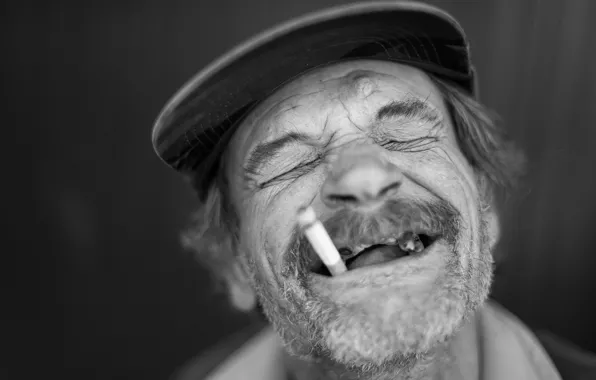 Portrait, cigarette, male