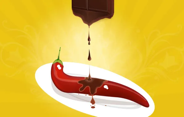 Picture yellow, chocolate, vector, Pepper