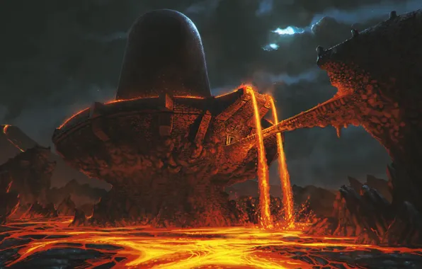 Bridge, construction, lava, The Secret temple of Shiva, Temple of Rage