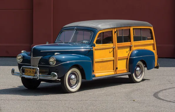 Auto, retro, Ford, 1941, V8, Super Deluxe Station Wagon