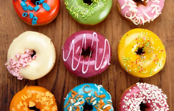 Picture colorful, donuts, dessert, cakes, sweet, glaze, dessert, donuts