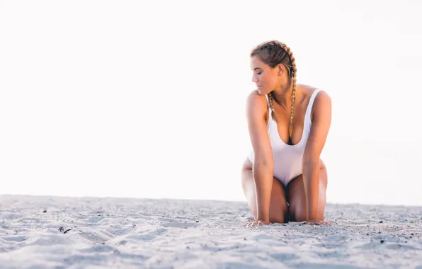 Sand, summer, girl, face, body, Andrea