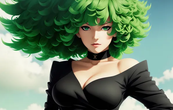 Girl, anime, art, Tatsumaki, Stable Diffusion, neuronet, Ai art, original ai-artwork