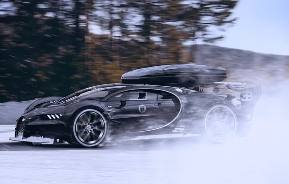 Bugatti, Vision, Winter, Speed, Black, Snow, Gran Turismo