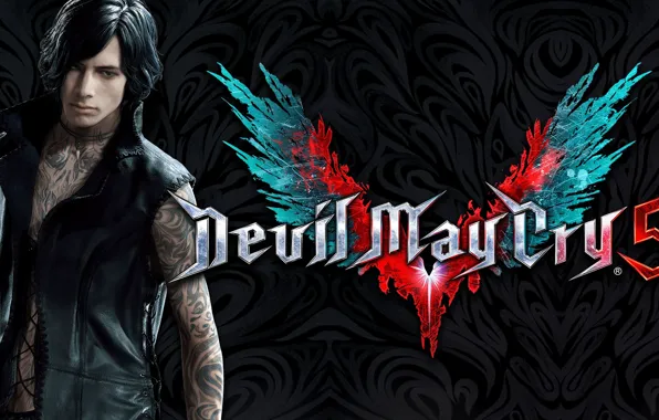 The game, guy, tattoo, character, Devil May Cry, Devil May Cry 5