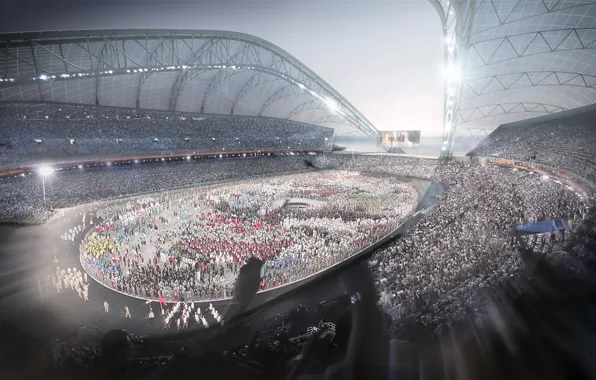 The audience, international, Olympic stadium