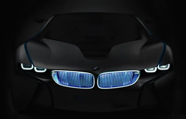Picture lights, grille, silhouette, emblem, Boomer, bmw i8