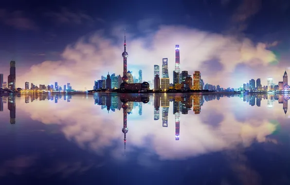 Picture reflection, the city, China