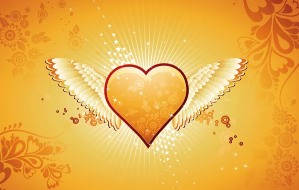 Picture stars, love, heart, wings, Valentine's day, heart, valentines day