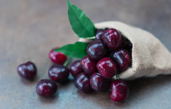 Picture cherry, berries, pouch