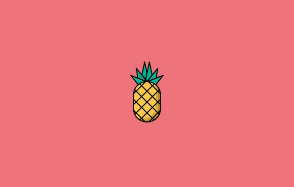 Grass, line, pink, small, pineapple, pink background, pineapple