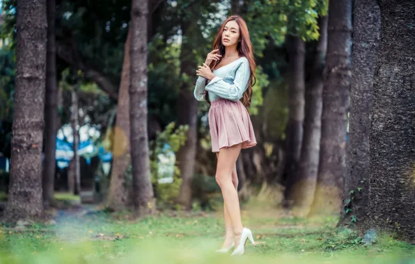 Picture summer, girl, skirt, Asian