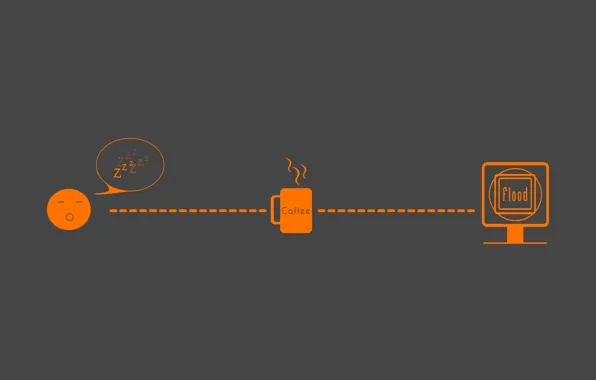 Picture coffee, minimalism, morning, flood