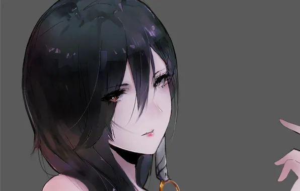 Picture look, girl, anime, brunette, art