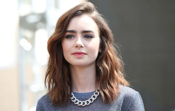 Look, background, model, makeup, actress, hair, Lily Collins, Lily Collins