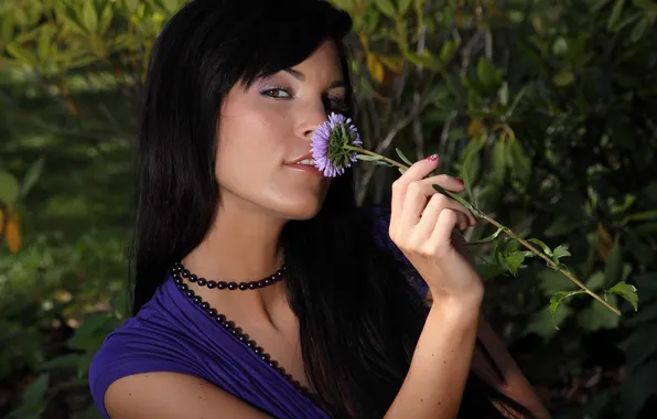 Sexy, flower, model, brunette, look, jana Miartusova