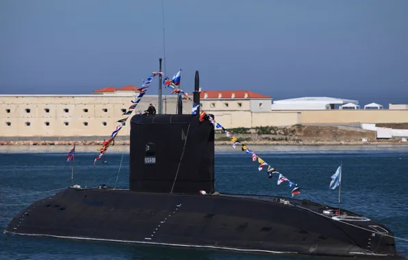 Holiday, boat, flags, underwater, diesel, The Black Sea Fleet, SSK, the project 636.3
