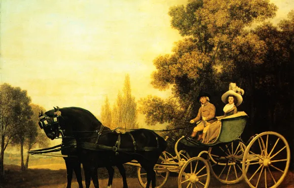 Picture picture, George Stubbs, George Stubbs, Lady and gentleman in a Phaeton