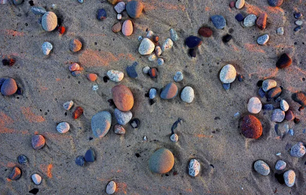 Wallpaper sand, beach, different, stones