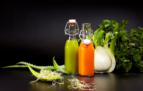 Greens, juice, drink, vegetables
