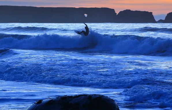 Picture sea, wave, the ocean, surfer
