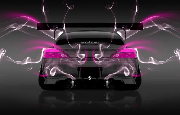 Picture Pink, Smoke, Nissan, S15, Silvia, Nissan, Photoshop, Neon