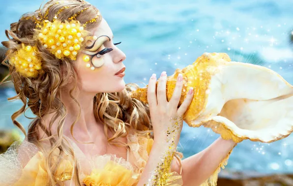 Girl, style, portrait, makeup, blonde