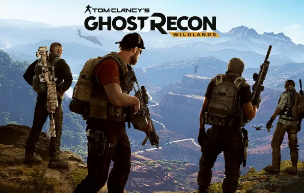 Picture mountains, the game, soldiers, Ubisoft, mercenaries, Tom Clancy's, Tom Clancy's Ghost Recon Wildlands, Ghost Recon …