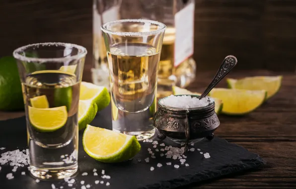 Lemon, salt, tequila