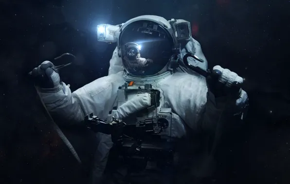 Reflection, The suit, People, Astronaut, Costume, Astronaut, Space, Suit