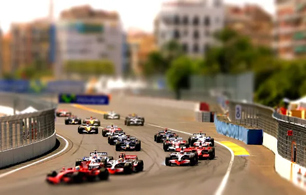 Machine, race, formula 1, tilt shift, formula1, cars
