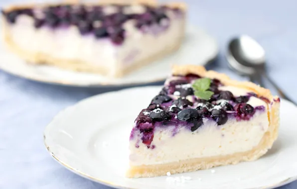 Picture blueberries, dessert, cheese, cheesecake