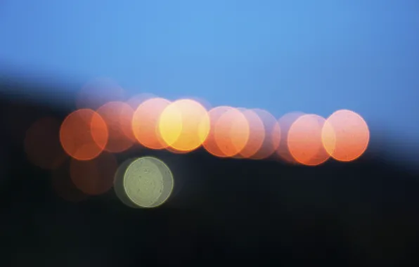 Lights, twilight, bokeh, globes