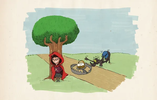 Picture wolf, tale, little red riding hood