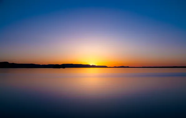 Picture twilight, sunset, lake, dusk, reflection, silhouette, mirror, lakeshore