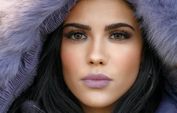 Picture look, girl, face, hair, lipstick, brunette, beauty