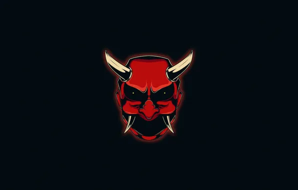 Minimalism, Style, Background, Mask, Horns, Art, Art, Devil