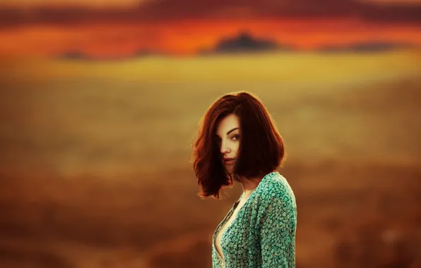 Look, girl, sunset, beautiful, Elena