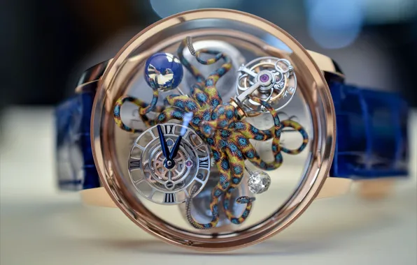 Arrows, watch, mechanism, octopus, the globe, luxury, Jacob & Co, Astronomia Tourbillon