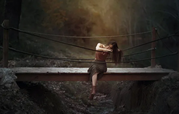Picture girl, Marta Belda, mood, bridge