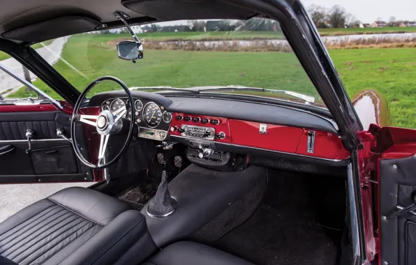 Salon, Speedometer, The wheel, Fiat, Chrome, 1959, Classic car, Abarth