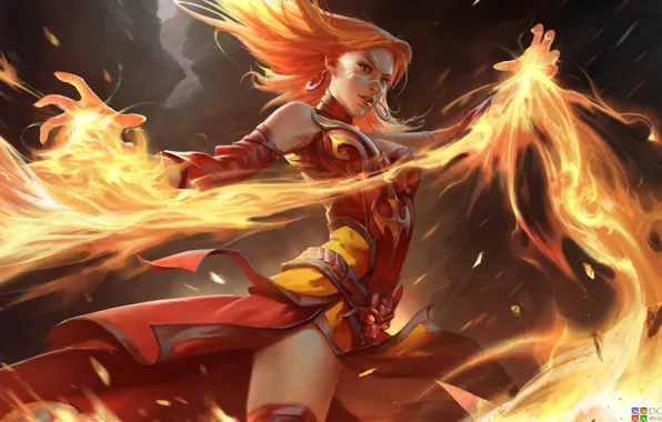 Picture fire, dota2, lina