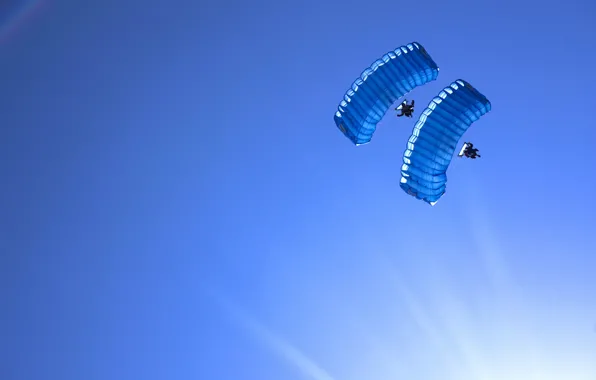 The sky, sport, parachuting