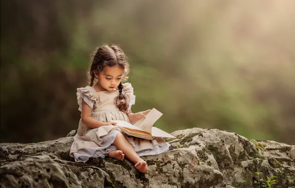 Picture summer, girl, book